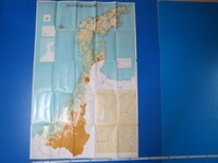 古い地図。200000分の1地図「石川県管内地図」石川県発行、昭和51年。