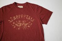 【古着レアAEROPOSTALEロゴプリントカレッジ風デザインTシャツL赤】エアロポステールアメカジカジュアル格安スタートアメリカ