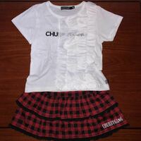 【チャビーギャング／CHUBBYGANG】半袖Tシャツ　ミニスカート　２枚セット　110㎝　中古　新品未使用あり