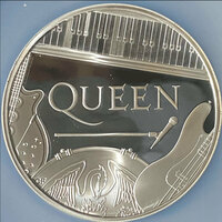 1円スタート♪【大型銀貨！】 2020年 イギリス クイーン NGC PF69UC 10ポンド QUEEN 付属品あり 送料無料 アンティークコイン