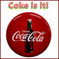 【CocaCola】コカコーラ/coke/ボタン/サイン/ブリキ/看板