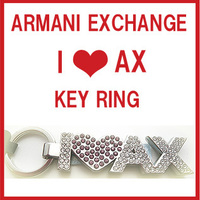 ARMANI EXCHANGE I LOVE AX Key Ring ax-88／アルマーニエクスチェンジ I LOVE AX ラインストーン キーホルダー　キーリング　ax-88