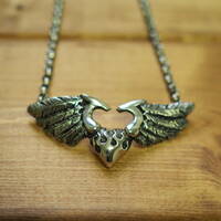 定価109,225円 Crazy Pig クレイジーピッグ Large 3d heart & wings necklace ハート ウイング ネックレス