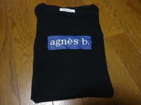 Lサイズ/agnes b.アニエスベー×ADAM ET ROPE' アダムエロペ /別注コラボ/ブラック黒/半袖Tシャツ/カットソー
