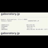 早い者勝ち★使用料1年延長済★jpドメイン gaboratory.jp / ガボラトリー Gabor ガボール