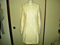 vert dense ヴェールダンス 美品 フラノ ウール コート オフホワイト 着脱衿 ２