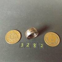 17号　 コインリング　 竜1銭銅貨 　ハンドメイド 指輪 　送料無料　（3282）