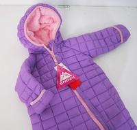 新品■SNOZU スキーウェア 9/12M 9ヶ月-1歳 パープル×ピンク ロンパース もこもこ 防寒 女の子