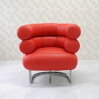 ビベンダムチェア アイリーングレイ レッド　本革 レザー ソファ ソファー sofa 椅子 いす イス　デザイナーズ家具 パーソナルチェア