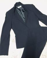 ELLE　エル　パンツスーツ　ブラック　スタンドカラー　セパレートOK　サイズ38／36　ITOKIN