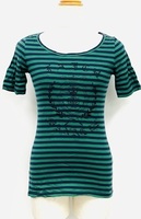 美品 MK MICHEL KLEIN ミッシェルクラン トップス カットソー Tシャツ 半袖 グリーン 緑 レディース size38 刺繍 かわいい