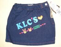 KLC 100/110 綿ストレッチ ロゴプリーツスカート 紺 