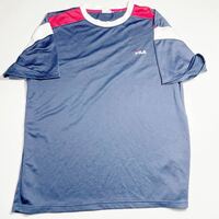 フィラ FILA 紺 ネイビー 刺繍ロゴ スポーツ トレーニング用 プラクティスシャツ トレーニングシャツ 4Lサイズ