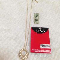 新品◆定価1480円◆XOXO キスキス★リングパヴェ ジルコニア ネックレス ゴールドカラー