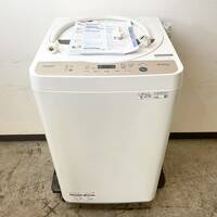 225＊未使用 高年式 2022年製SHARP シャープ 全自動洗濯機 ES-GE6F-T 6.0kg 説明書 付属品付き 動作確認済み 現状品＊