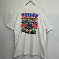 90s ヴィテージTシャツ シングルステッチ カスタムカー 白 古着 【XL】