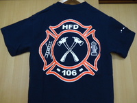 ハワイ　HFD　ホノルル　消防士　Ｔシャツ　紺色　Ｓ 
