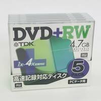 ★送料無料★匿名配送★　TDK DVD+RWデータ用 4倍速対応 10mm厚ケース入り5枚パック [DVD+RW47X5G]