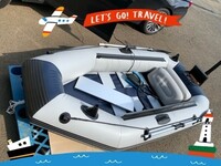 ゴムボート　釣りボート　PVC製　モーターマウント付　リペアキット　収納袋付 ２人乗り　インフレータブル　　船外機３馬力まで対応　新品