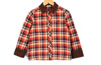 パプ 長袖シャツ チェックシャツ トップス 男の子用 130サイズ 赤 キッズ 子供服 papp