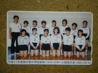 spor・バスケットボール　平成11年度栃木県中学校総体バスケットボール競技大会　1999.7.29-31　未使用　50度数　TCPテレカ