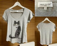 【必見です 1点のみの早い者勝ち 】国内正規品 PAUL & JOE ポール＆ジョー 猫（キャット ネコ）Uネック Tシャツ 1 サイズ (レディース)