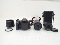 ☆営KZ722-80　Canon キャノン EOS KISS X9 一眼レフカメラ、レンズ CANON ZOOM LENS EF-S 55-250mm 1:4-5.6、EF-S 18-55mm 1:4-5.6