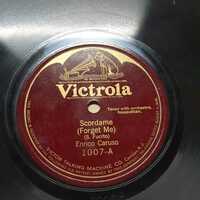 歴史的名唱！米ヴィクター10吋SP！エンリコ・カルーソーのテノールによるナポリ歌曲の名曲2曲！状態の良いアメリカ盤です！美盤！