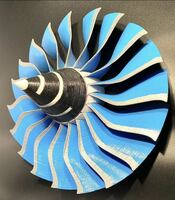 3D Printed - TURBINE ENGINE FAN ROTOR （直径28cm) 高バイパスタービンエンジン　ファンローター立体模型／「新品」未使用／専用台座付き