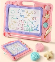 お絵描きボード　磁力　マグネット画板　知育玩具　カラフル　マジック　ピンク