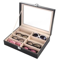 メガネ コレクション ケース 収納ボックス 黒 眼鏡 サングラス 8本収納