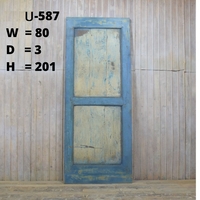 U-587≡ W80×H201 木製のドア 片開き アンティーク 扉 チーク材 リノベーション 扉 古い洋館の木製建具 DIY ftg