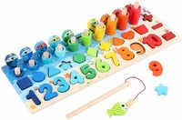 さかなつり 数字 積み木 子供おもちゃ 木製 知育玩具