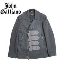 John Galliano ジョンガリアーノ カシミヤ ライダース コート イタリア製 44 ジャケット