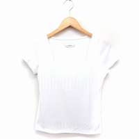 エゴイスト EGOIST ストライプ カットソー Tシャツ 半袖 ペンタゴンネック F ホワイト 白 /FT9 レディース