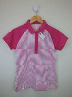 【感謝セール】【美品】NIKE GOLF(ナイキゴルフ) ポロシャツ ピンク白ボーダー レディース L ゴルフウェア 2005-0575 中古