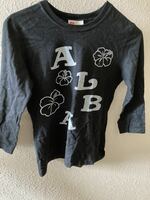 アルバローザ　7部丈　ロングTシャツ ALBAROSA 当時物　ギャル　90年代　黒　渋谷　109 ハイビスカス