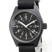 J505 アメリカ軍用時計 H3 MIL-PRF-46374G クオーツ 腕時計 ETAムーブ 黒文字盤 全数字 ナイロンベルト