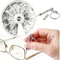 【送料無料】メガネ用ネジ 眼鏡用ねじ 120個セット めがね サングラス用ねじ 修理ツール 詰め合せキット