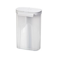 乾物ストッカー パスタ ストッカー 4つの仕切り 取り外し可能 保存容器 透明 キッチン収納 スナック 乾物 ホワイト
