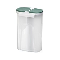 乾物ストッカー パスタ ストッカー 4つの仕切り 取り外し可能 保存容器 透明 キッチン収納 スナック 乾物 グリーン