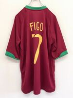 FIGO　ルイス・フィーゴ　サッカー　ポルトガル代表　ホーム　刺繍　レプリカ　ユニフォーム　メンズ　Mサイズ