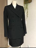 Mサイズ (2表記) スーツ　おまけつき　ロングジャケット　薄い生地　サマースーツ　黒　ダブルボタン　NICE CLAUP ナイスクラップ