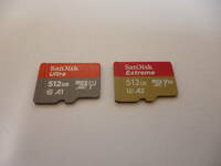 SanDisk (サンディスク) 512GB Ultra microSDXC UHS-I 120MB/s C10 U1 フルHD A1 ＋ マイクロSD 512GB　EXTREME　A2　2点セット　