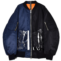★【TAKAHIRO MIYASHITA TheSoloIst】☆『oversized two-tone flight jacket./BLACK/NAVY(sj.0009SS22)』新品同様 サイズ48 激レア★☆