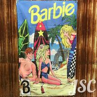 Barbie バービー サーフィン バナー BC30 アメキャラ 人形 子供 ハワイ 海 フィギュア カーテン サーフボード USA アメリカン雑貨 キャンプ