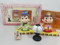 不二家 首振りペコポコひな人形 陶器製 2002年 ペコちゃん ポコちゃん ボビングヘッド フィギュア 人形 箱付き 雑貨