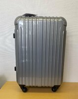 【撮影サンプル品】 スーツケース 中型 軽量 キャリーバッグ 旅行 おしゃれ ファスナー TY001 シルバー Mサイズ TSA [058]