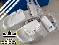 ◇新品 adidas アディダス ニューアディレッタ サンダル NEW ADILETTE SANDALS 白 ホワイト 27.5 スライド スポーツサンダル スポサン
