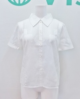 S*シャネル CHANEL 半袖デザインシャツ　シースルー　*ワキに薄シミ 40 白 kz4208178206